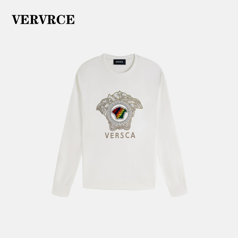 VERVRCE/Charles Starla秋季男士经典高级感烫钻休闲卫衣长袖圆领