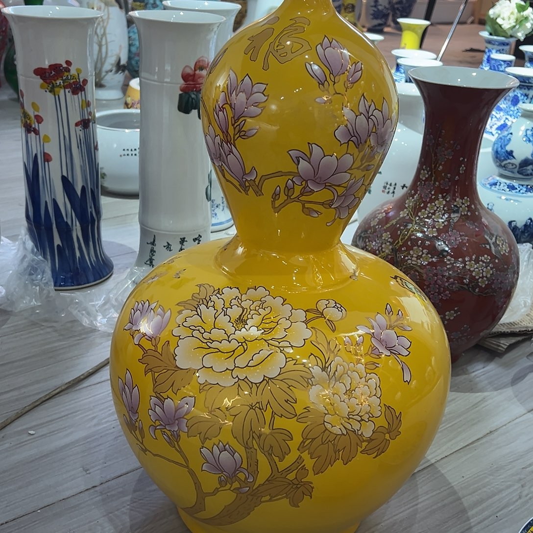 陶摆件70cm带把黄色葫芦