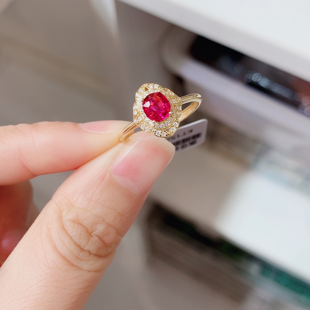 银S925镶嵌戒指碧玺