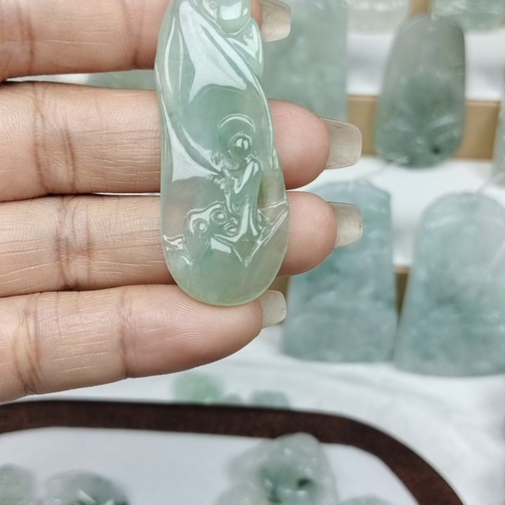 翡翠颈饰未镶嵌天然面料a货悟道