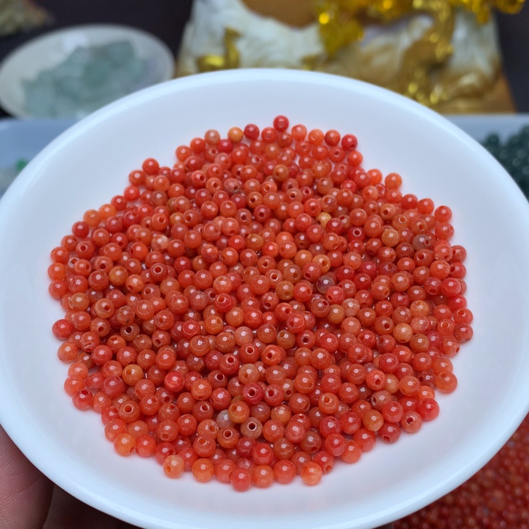 【闪购商品】翡翠手链未镶嵌卡3.5冰红100个