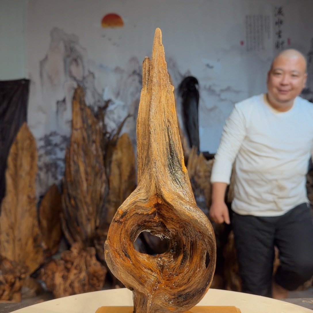 来***网木三丰琥珀木 天然摆件3