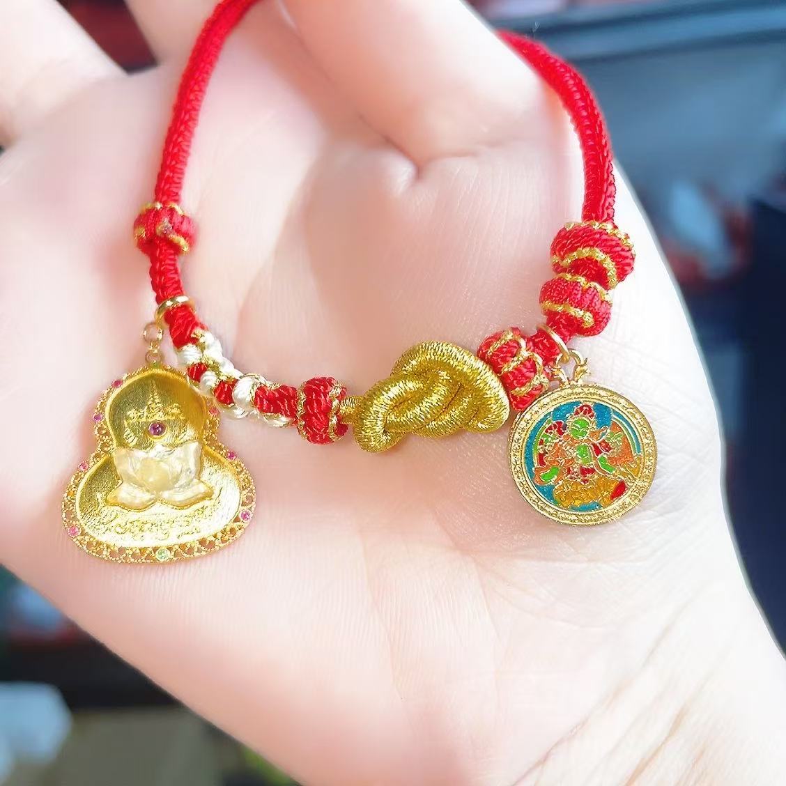 MOZGYJBX206 天然碧玺手链新款轻奢国潮风纯手工编绳手链