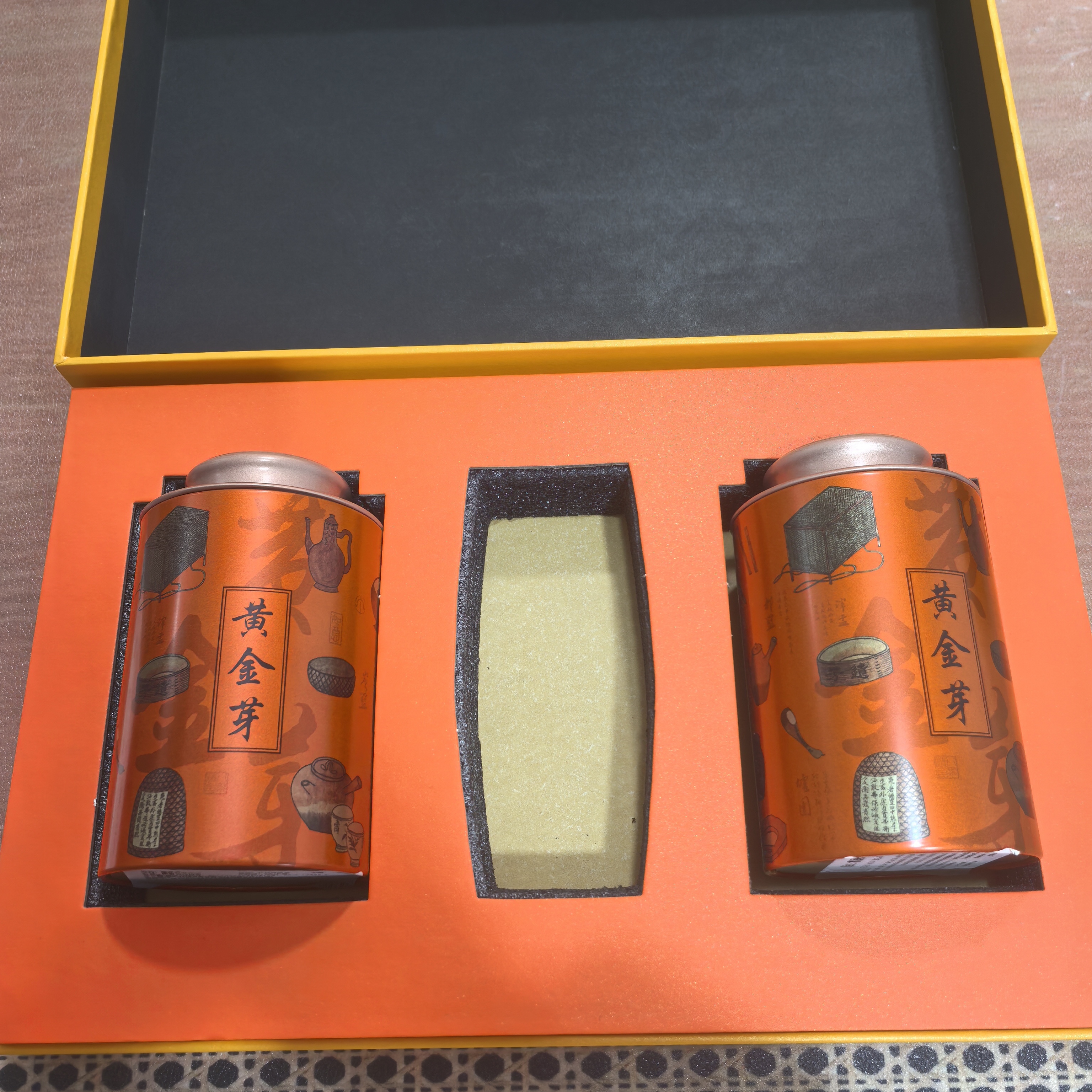 25年黄金芽 绿茶 新茶茶叶自饮装铁罐*2罐-无礼盒