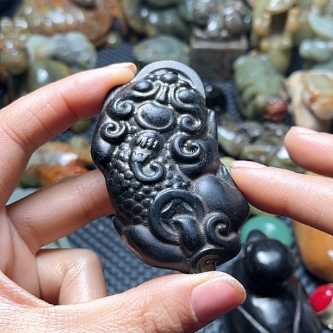 白玉菩提吊坠摆件