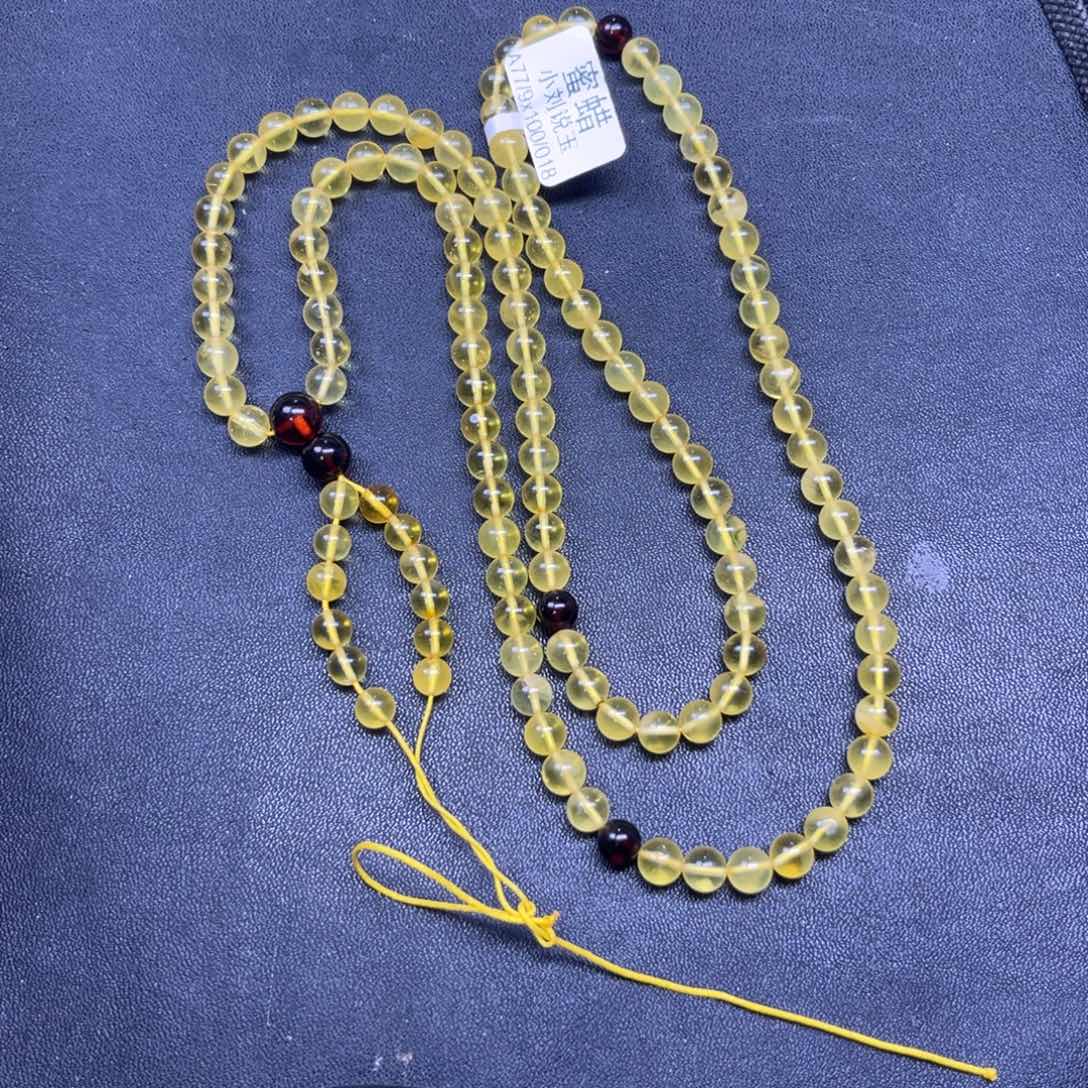 蜜蜡颈饰未镶嵌多样性蜜蜡108颗卡6钢板料