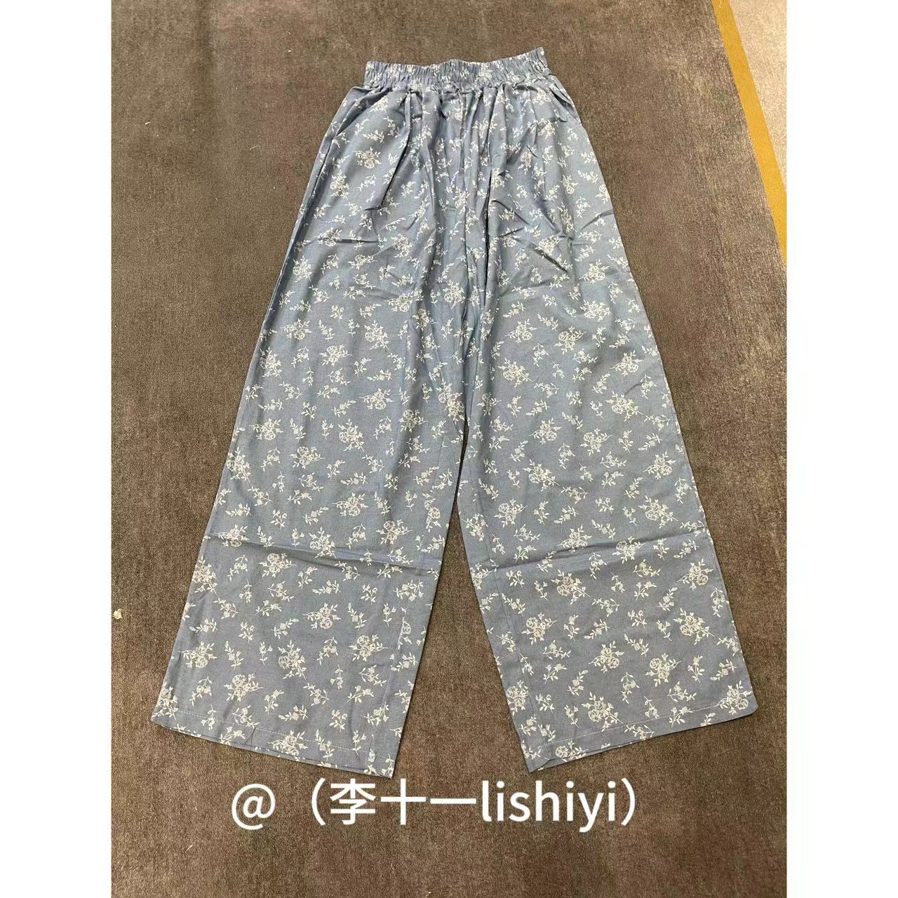 【李十一LISHIYI】碎花松紧腰宽松休闲裤★19638