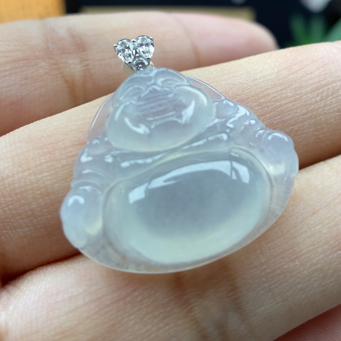 翡翠18K金镶嵌颈饰吊坠27