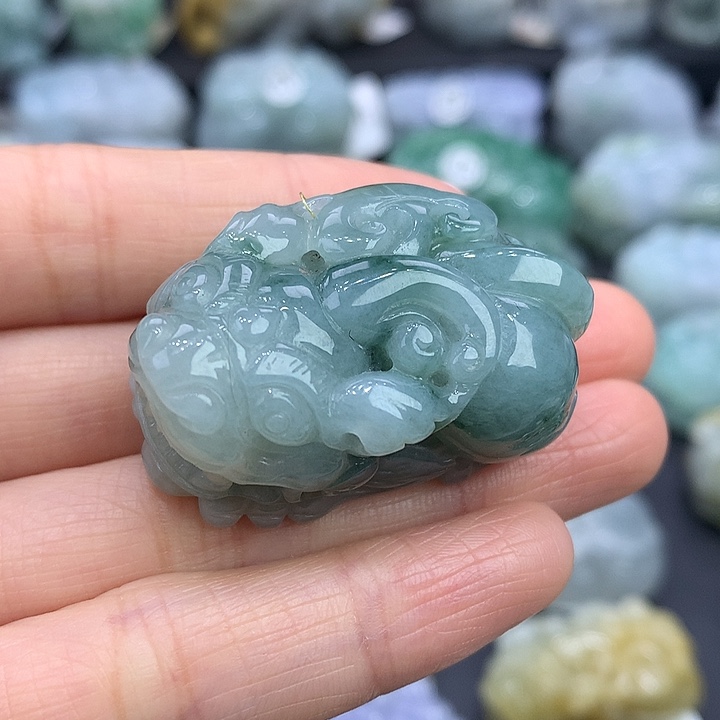 翡翠未镶嵌颈饰天然缅甸A货翡翠貔貅吊坠