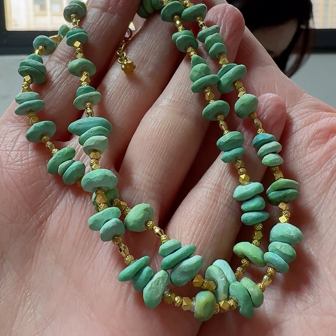 绿松石珠宝奇石18K金镶嵌俶*