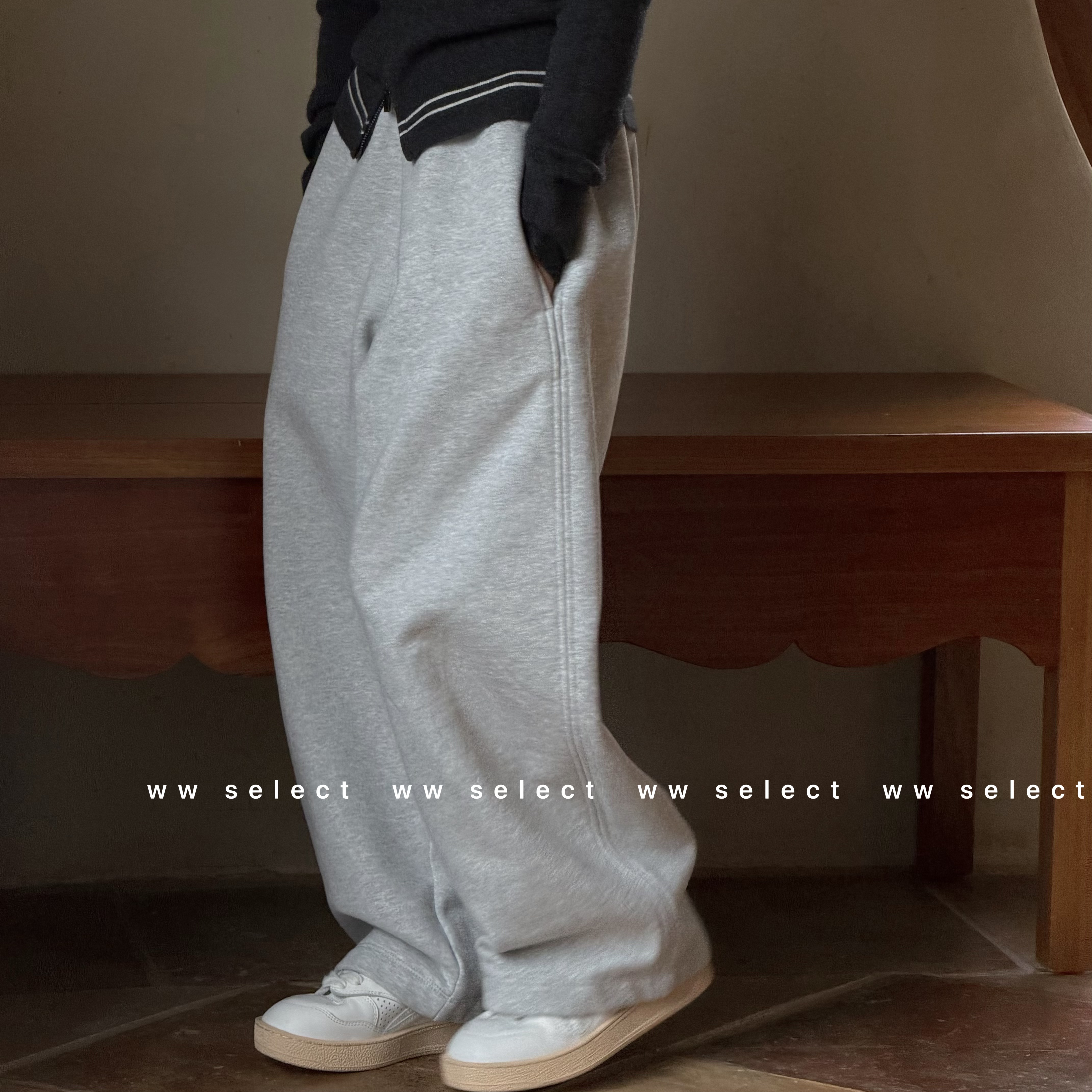 WW｜亲子｜双股·灰绿｜植绒卫裤 B012