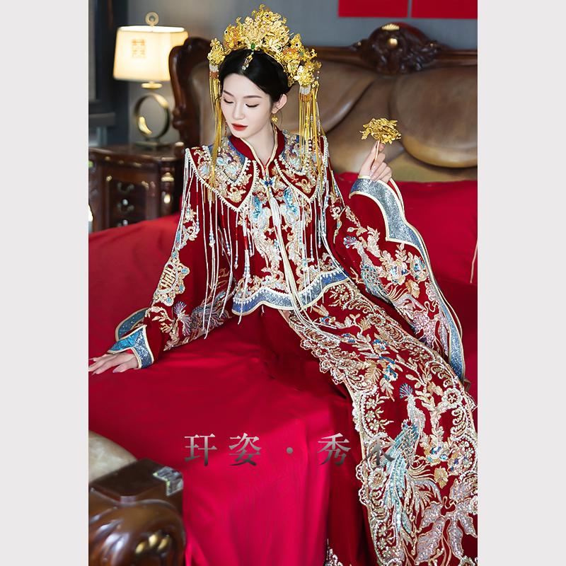 重工秀禾服2025新款高端中式婚服新娘结婚礼服嫁衣敬酒服凤冠霞帔