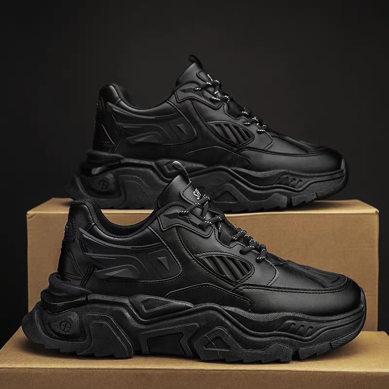 男鞋2024秋季新款复古运动百搭时尚休闲皮面防滑耐磨工作劳保潮鞋