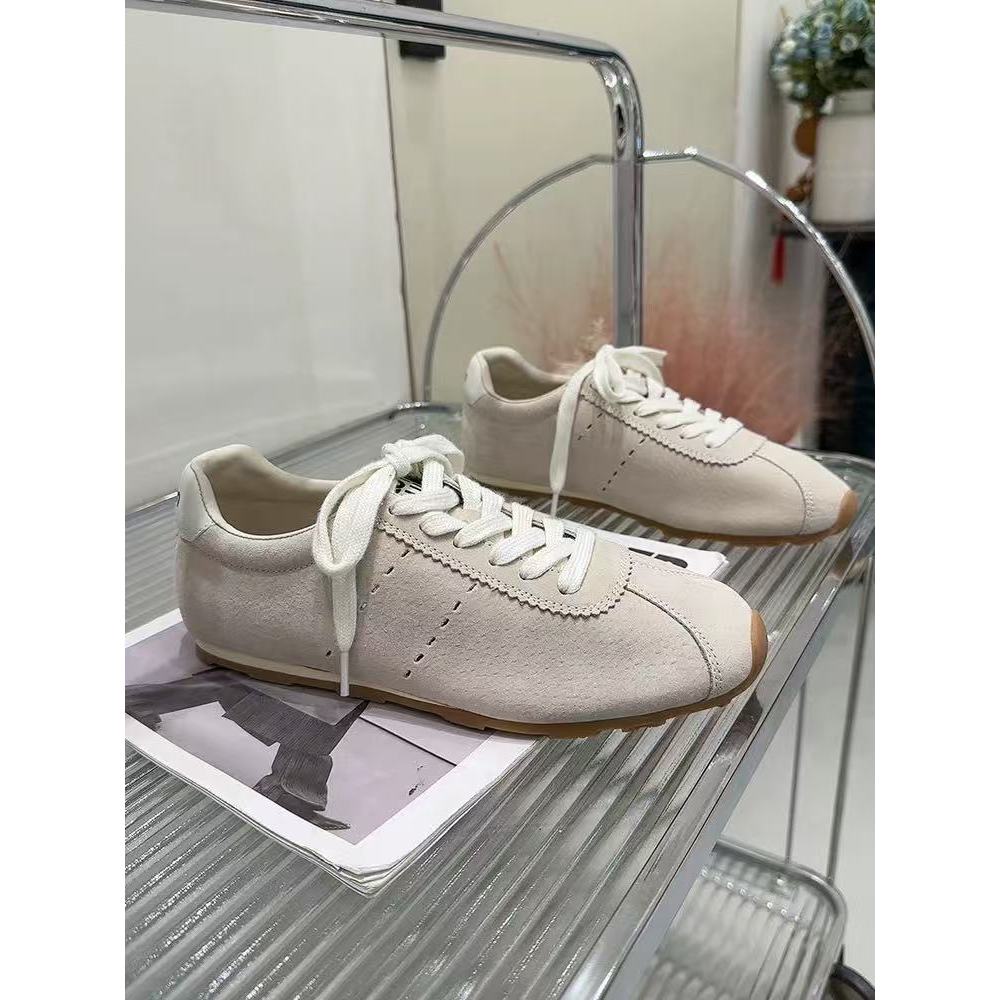 C5655  米色 平底休闲鞋女2025春夏新款增高网红运动德迅阿甘鞋