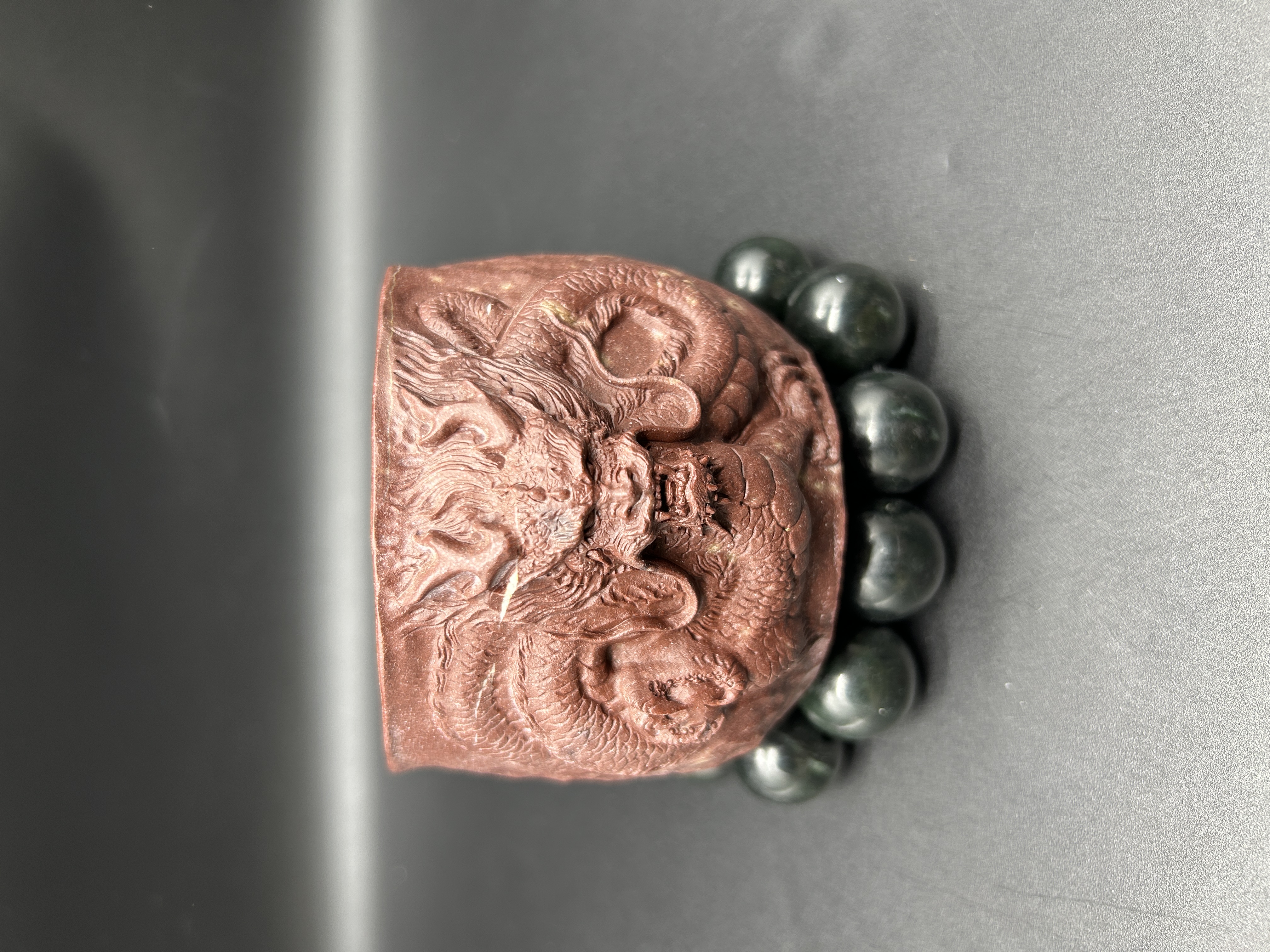 冰碛岩红晶玉石主人杯重工雕刻