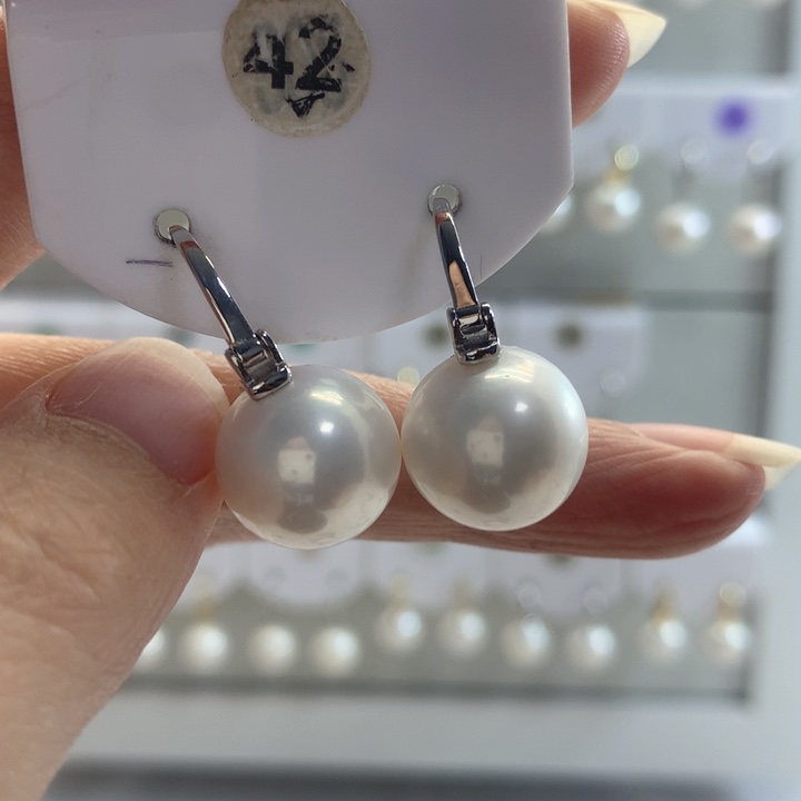淡水珍珠耳饰银S925镶嵌