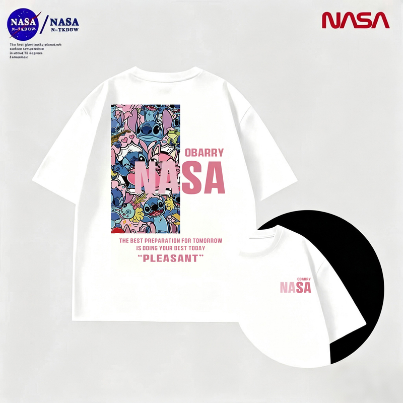 D16NASA联名重磅T恤男女同款时尚百搭圆领短袖【恶魔NASA】A-043