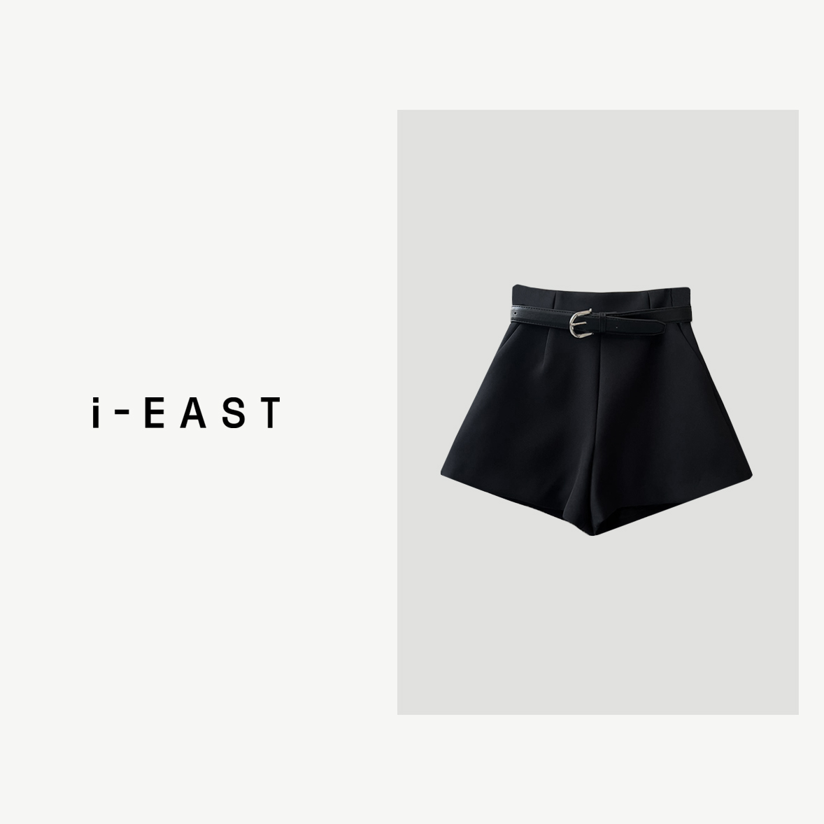  i-EAST 斩男蚂蚁腰~气质高腰百搭短裤K32213