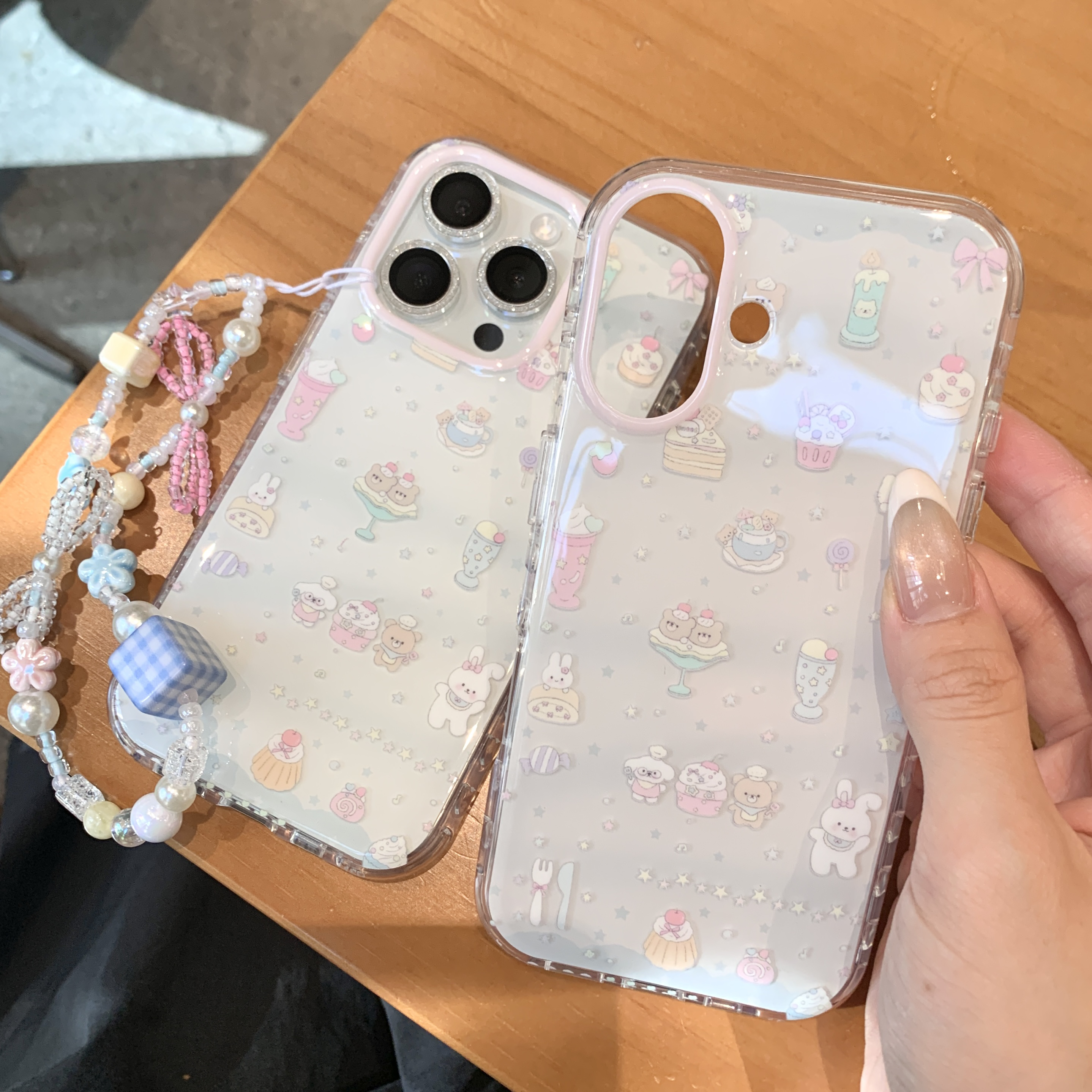 茶杯小熊气囊圆边imd双层手机壳适配苹果iPhone17/1615/14可爱