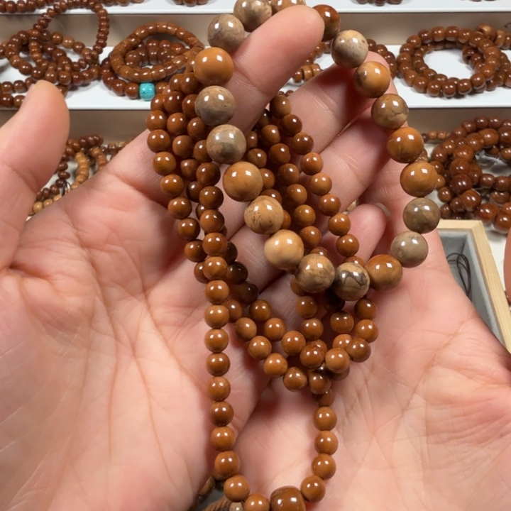 ****手串库克库克菩提0.6圆珠114颗精挑 1.0圆珠妖花各一