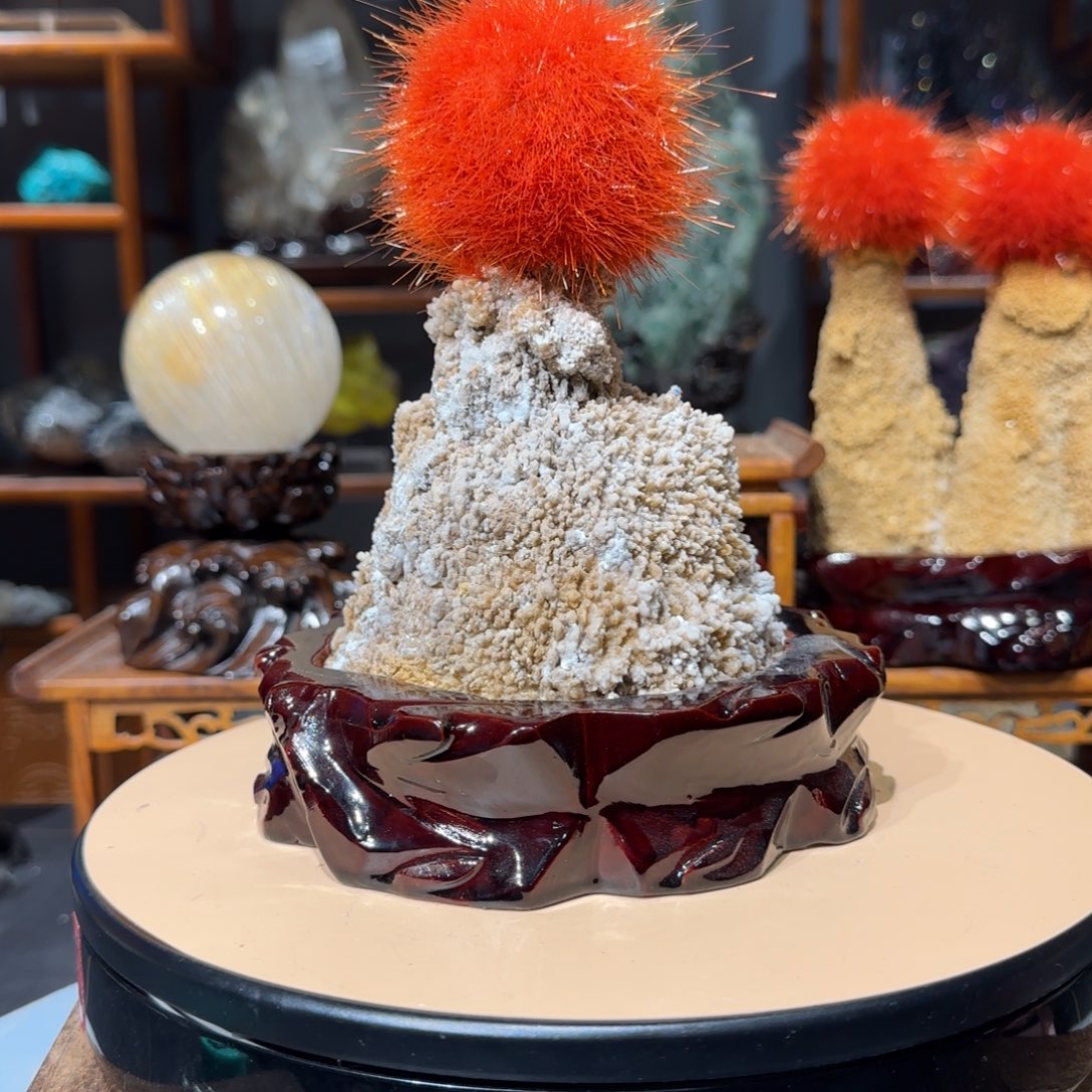 石材印度球状钙沸石