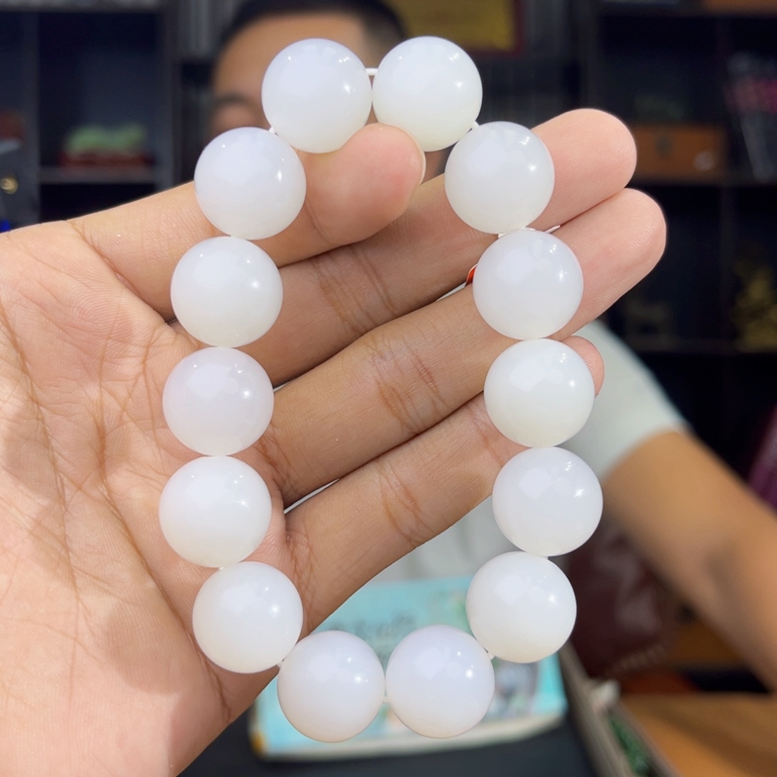 未镶嵌手串和田玉纯天然13年新疆且末天泰卡16圆