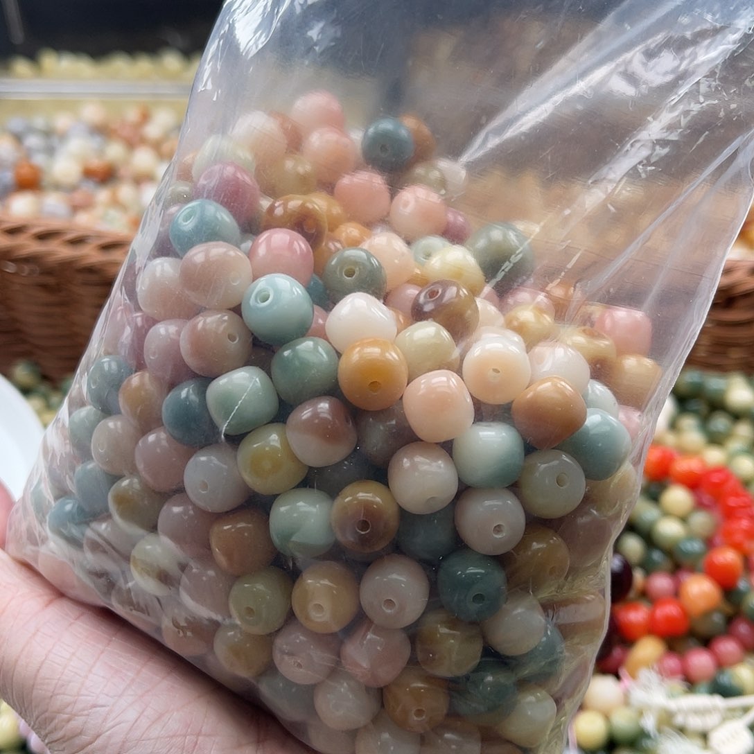 白玉菩提吊坠A/11mm/60颗锅底
