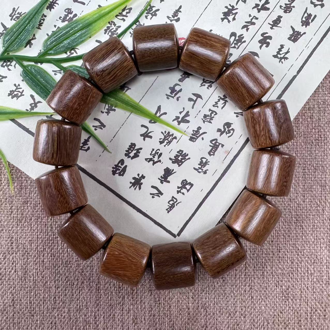 阿根廷绿檀桶珠1.5单圈文玩手串