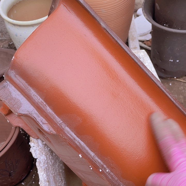 紫砂40仿古马槽花盆花盆