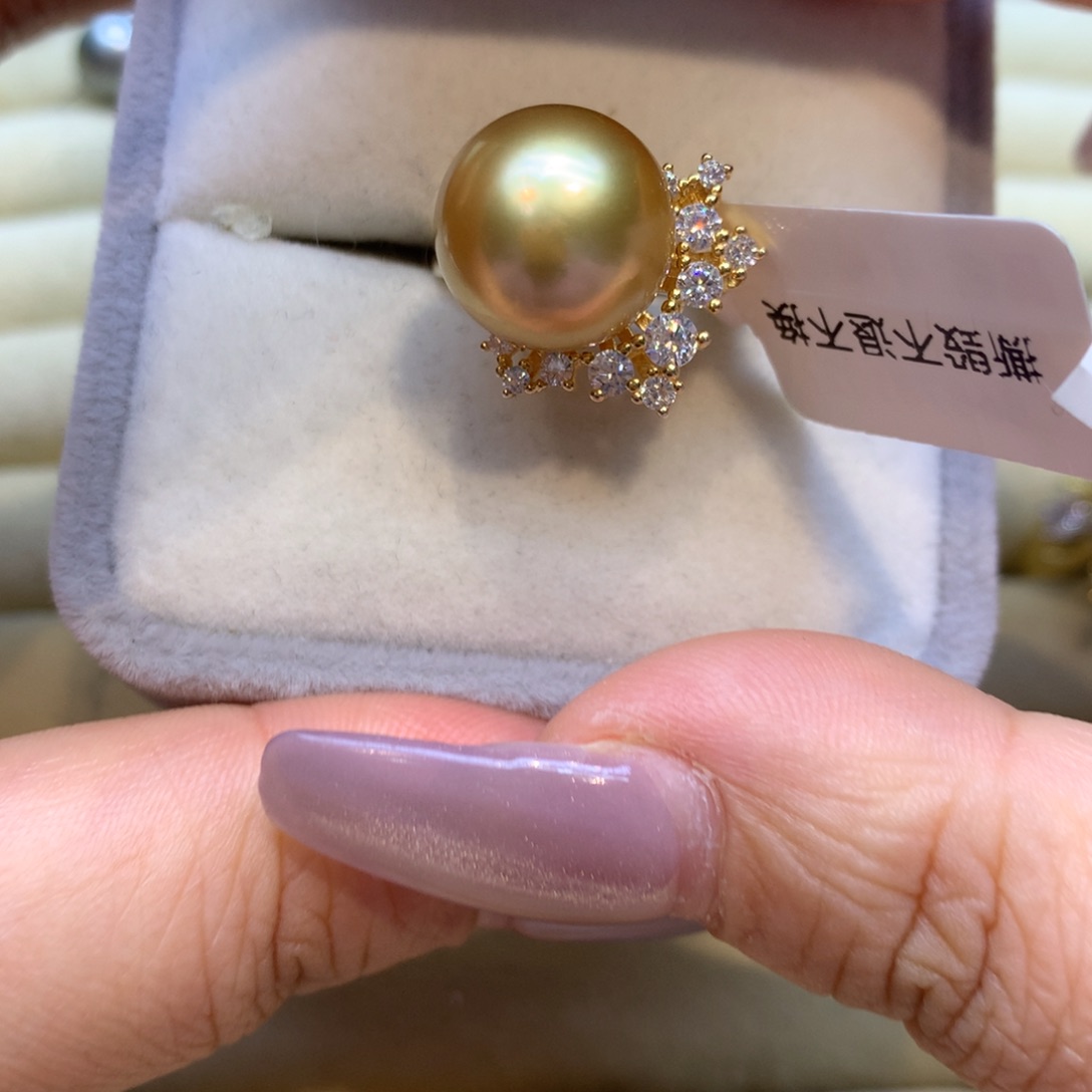 银S925镶嵌戒指海水珍珠