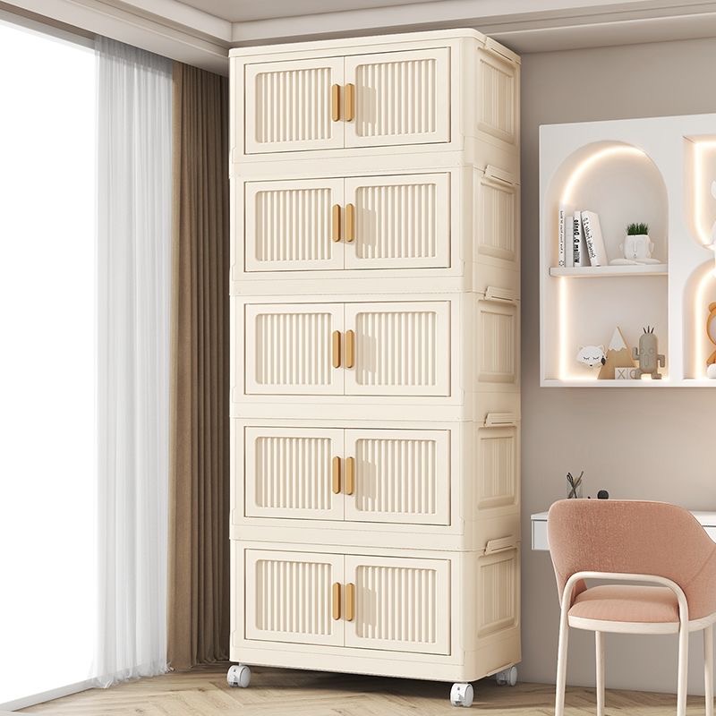 45面宽竖纹折叠款儿童衣柜收纳柜子家用卧室塑料衣物收纳柜子