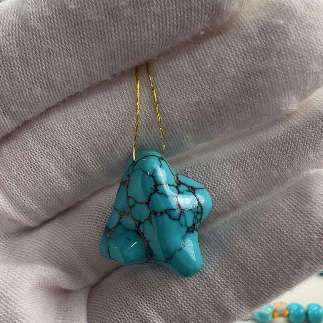 未镶嵌绿松石随形吊坠18mm