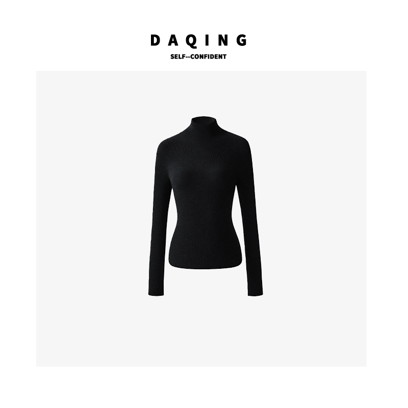 【大青-SELF】双倍加厚 8cm天鹅颈120S四股60支扬子100羊毛高领打底