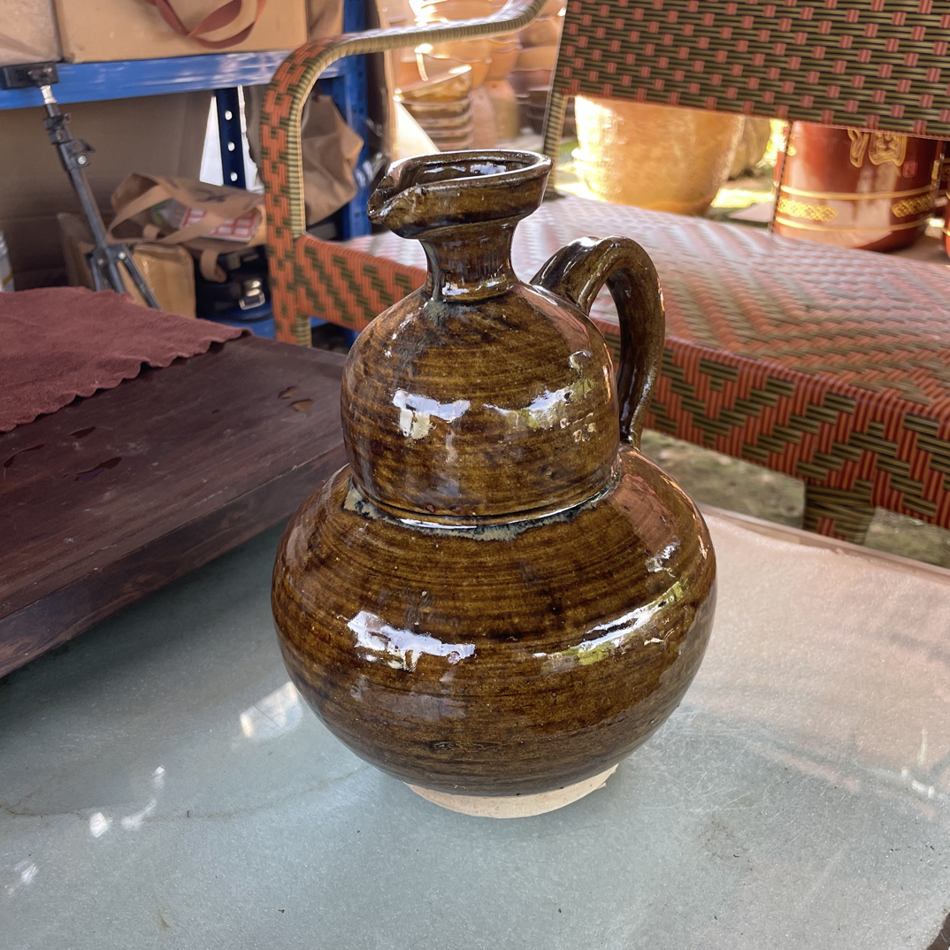 非遗手工柴烧粗陶无盖酒壶4斤左右容水量