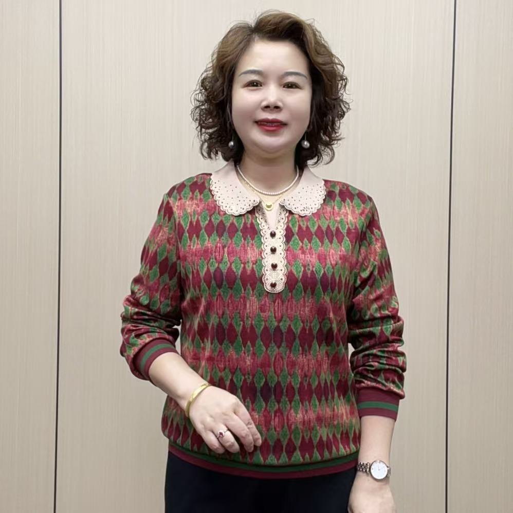 2025秋季时尚气质长袖气质遮肚女装百搭薄款洋气宽松妈妈装