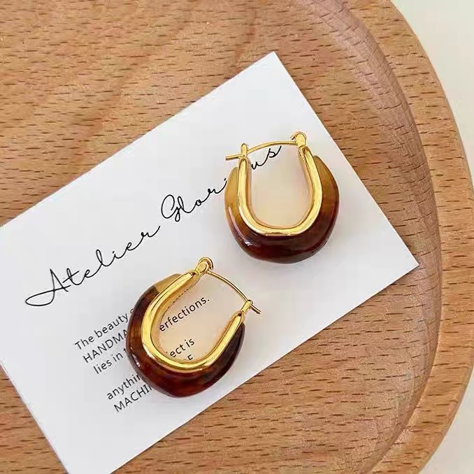 铜合金耳饰 【N17】2025爆款气质轻奢百搭简约精致网红设计师耳环