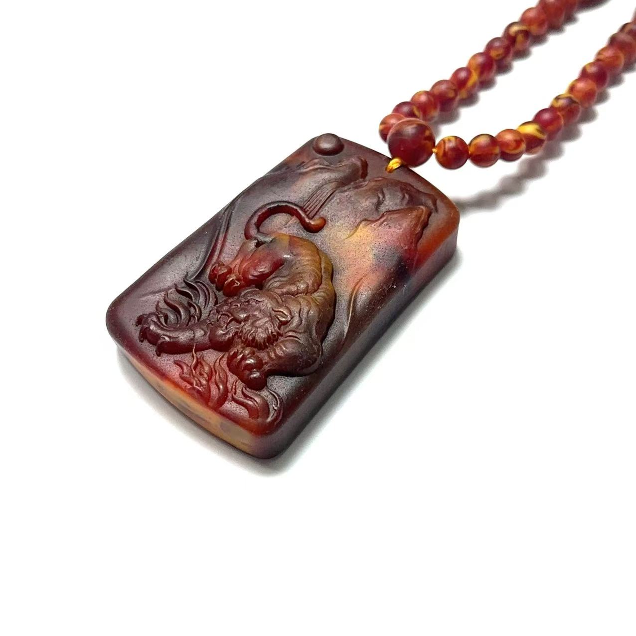 FY059 现代简约时尚双面雕刻项链 尺寸 68x42x16