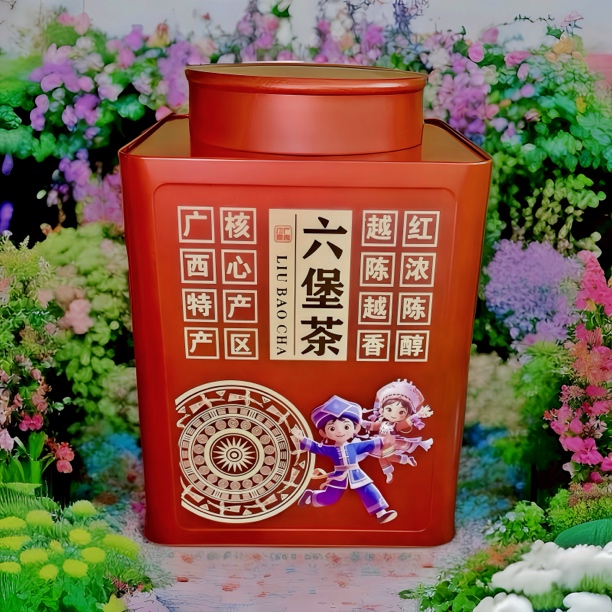 2002豆韵六堡茶广西特产黑茶礼盒装香甜耐泡口粮茶
