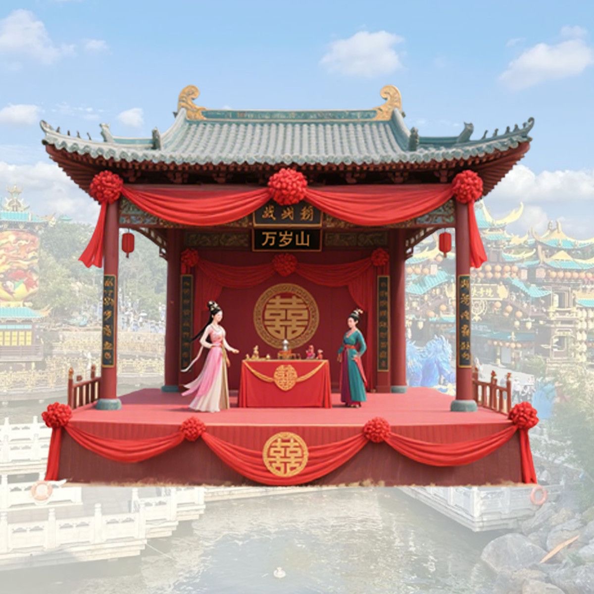 杭州宋城千古情冰箱贴立体旅游文创礼品景点建筑创意礼物送朋友