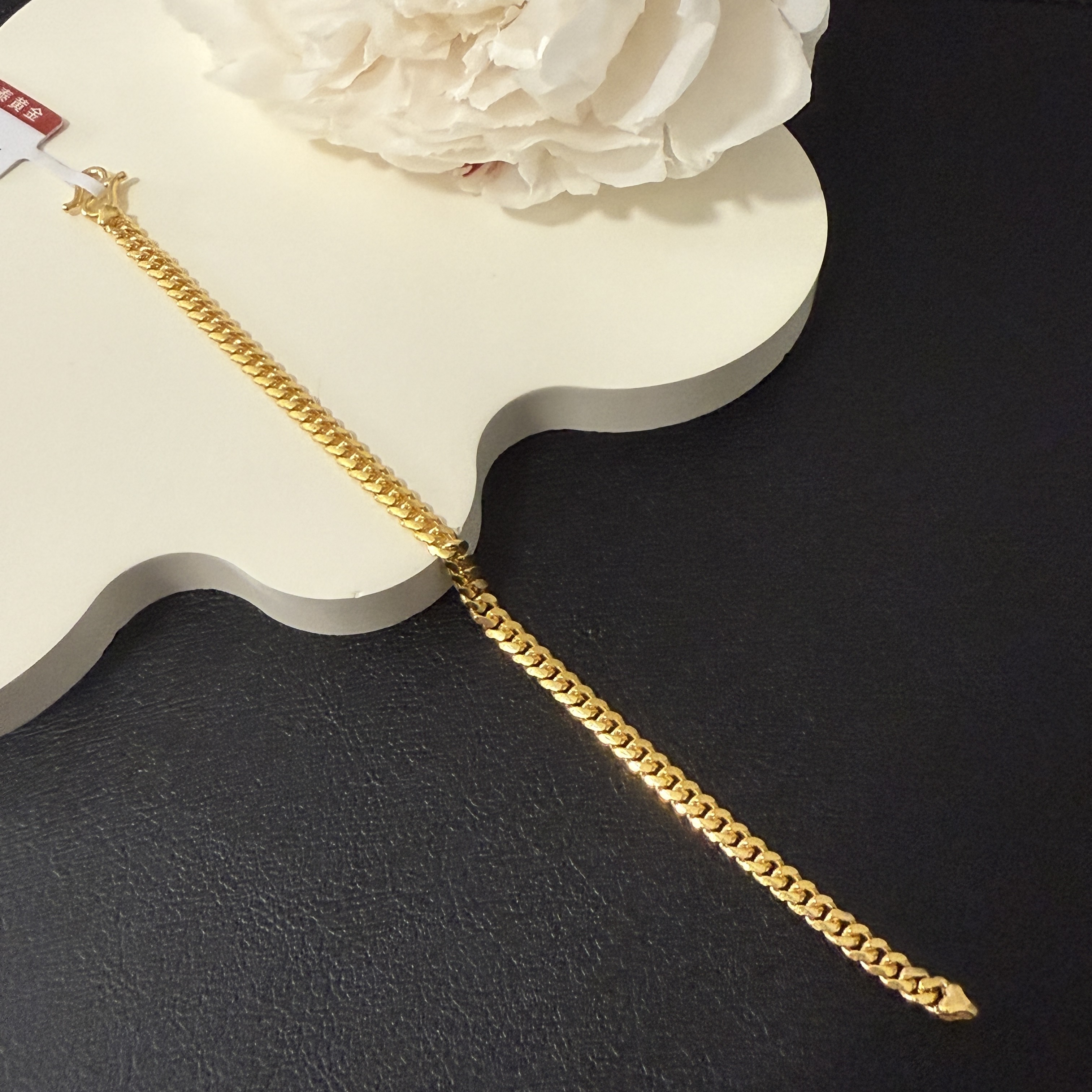 不支持七天无理由【古巴链黄金手链】足金999