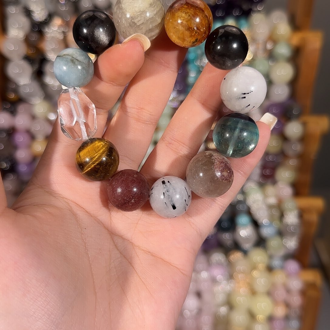 烟晶手链未镶嵌哈哈