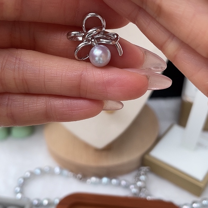 海水珍珠银S925镶嵌吊坠(不含链)