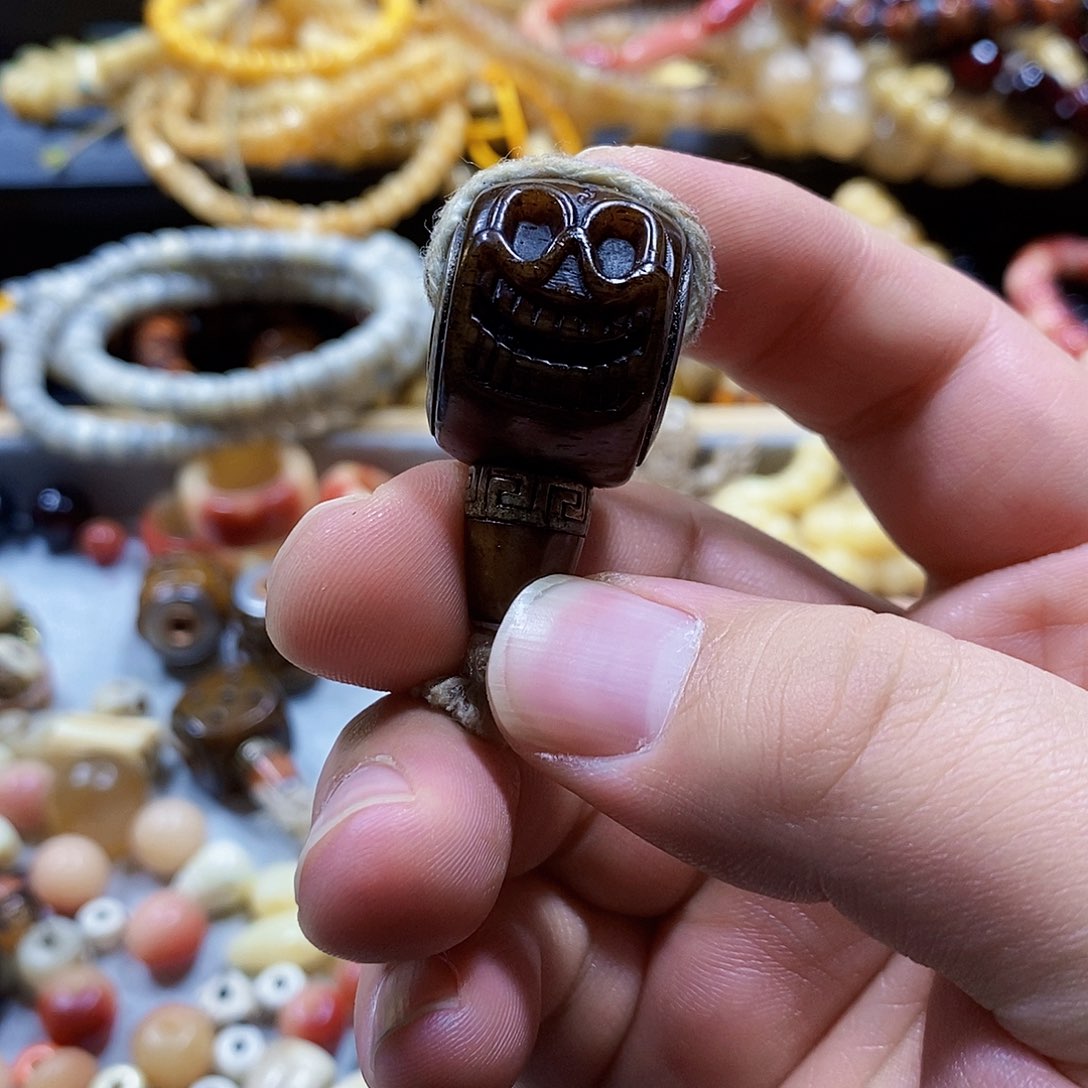 牛骨摆件牦牛骨2.5三通配饰