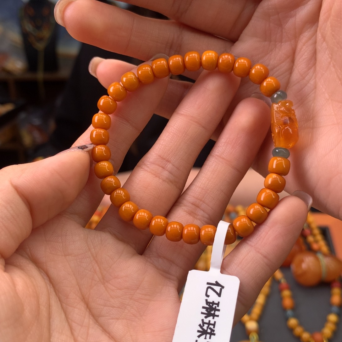 蜜蜡手串未镶嵌天然