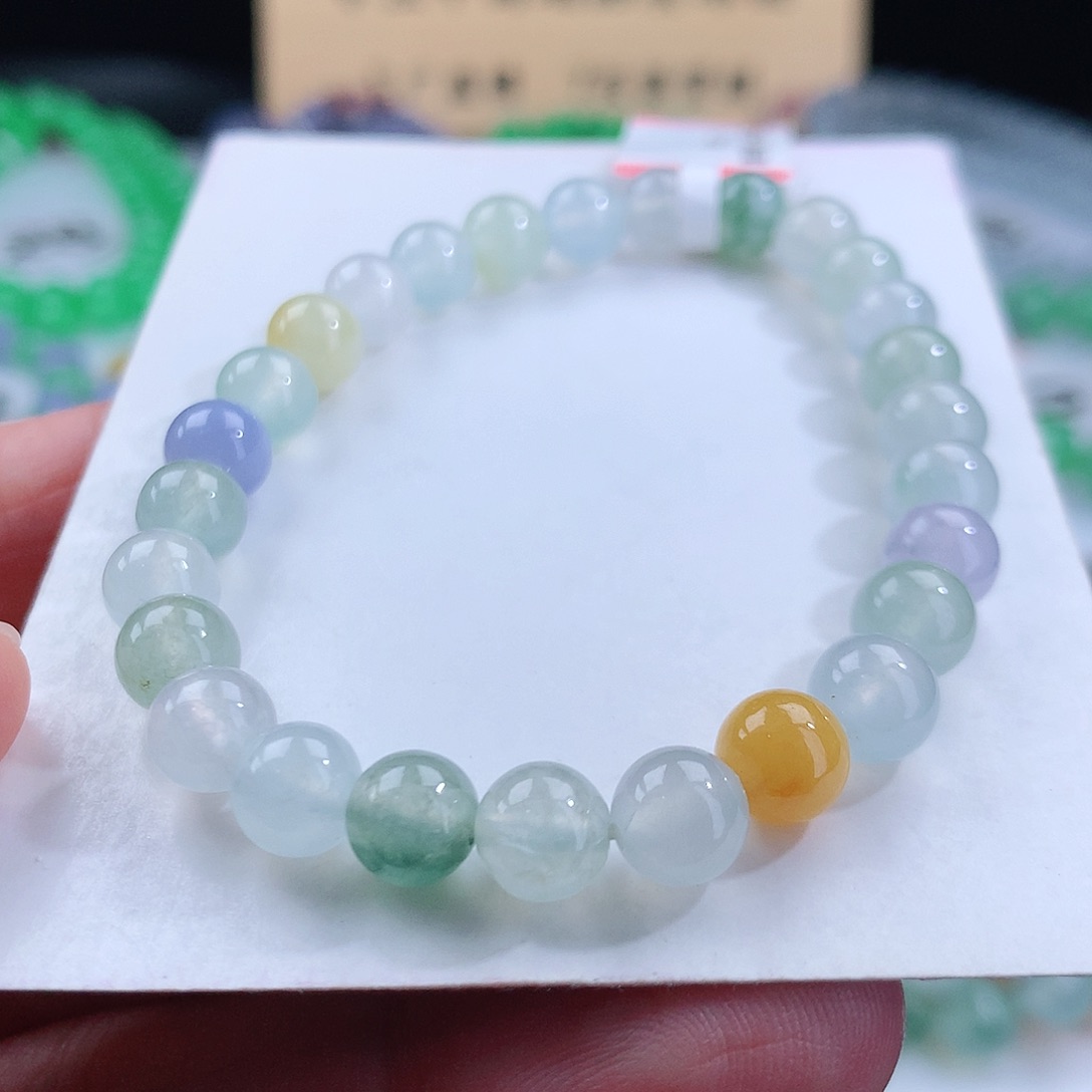 翡翠手链未镶嵌卡7mm