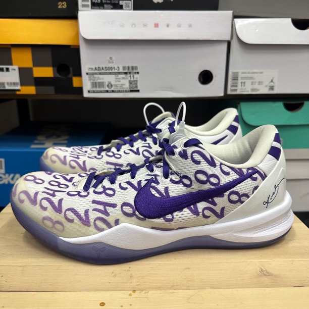 43码/科比8 白紫/51557/篮球鞋/95新原盒/FQ3549-100