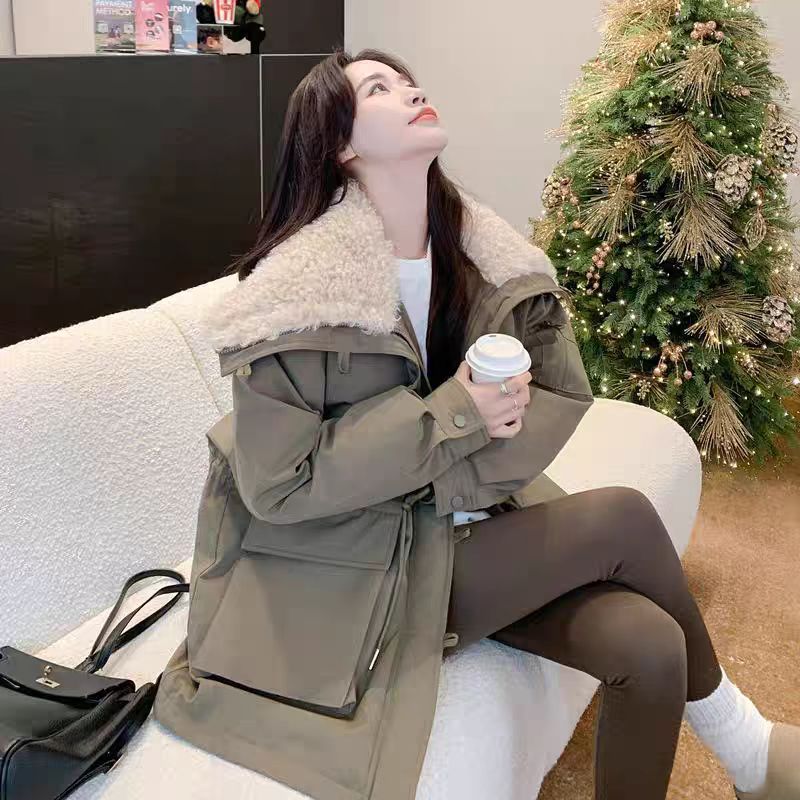 实体店直播：时尚百搭洋气显瘦加绒加厚派克服棉衣（8858）