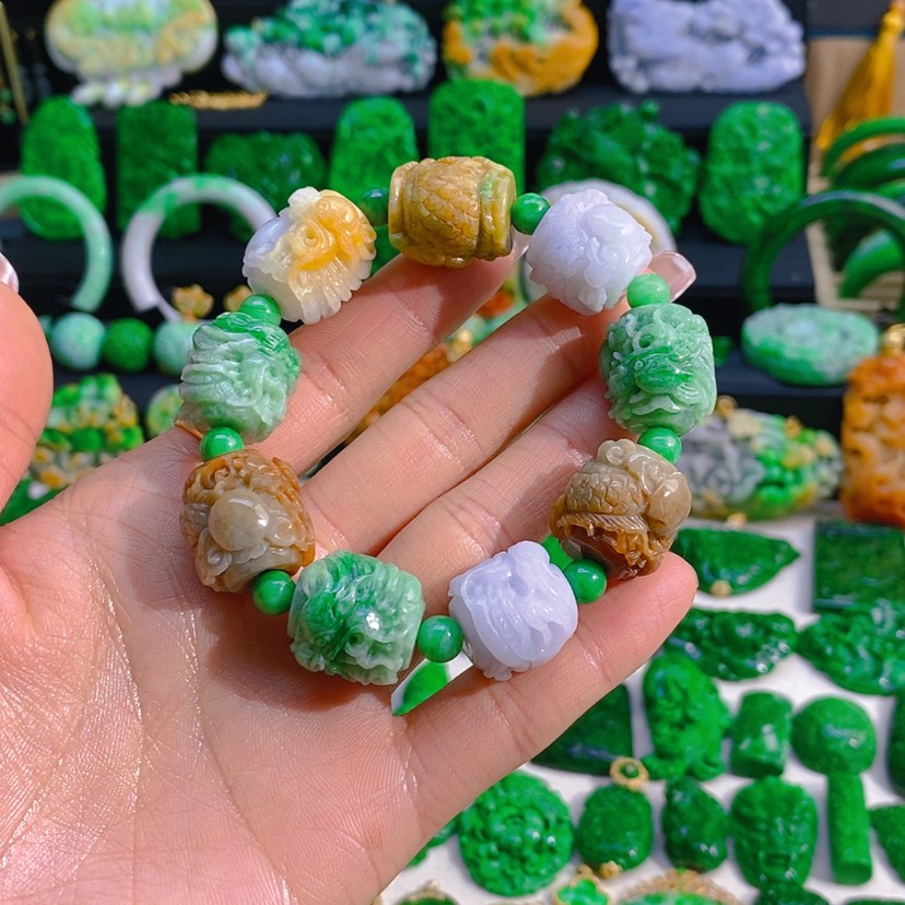 【闪购商品】翡翠颈饰未镶嵌多宝九五至尊手串