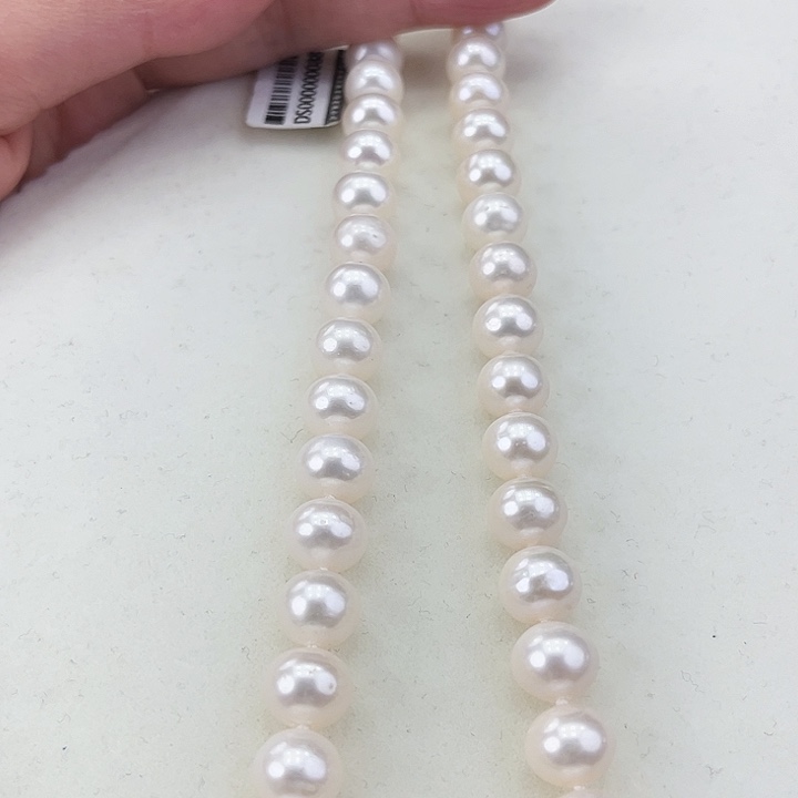 淡水珍珠颈饰银S925镶嵌卡10冷白高品