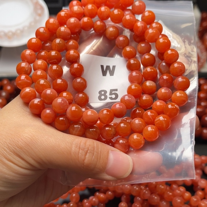 南红玛瑙未镶嵌多样性发货默认微瑕称重8mm